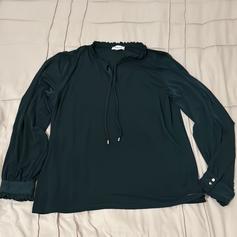 Elegant Dark Green Calvin Klein Women's Blouse